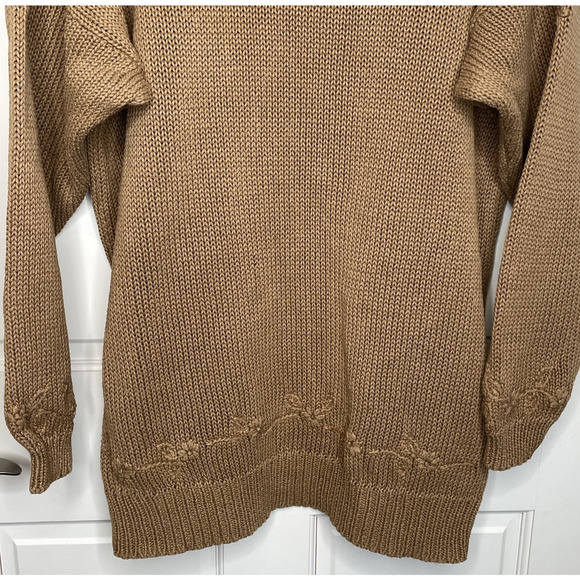 Vintage 90s Express Boho Embroidered Floral V-neck Sweater Sz L Cottagecore Y2K - Picture 10 of 16